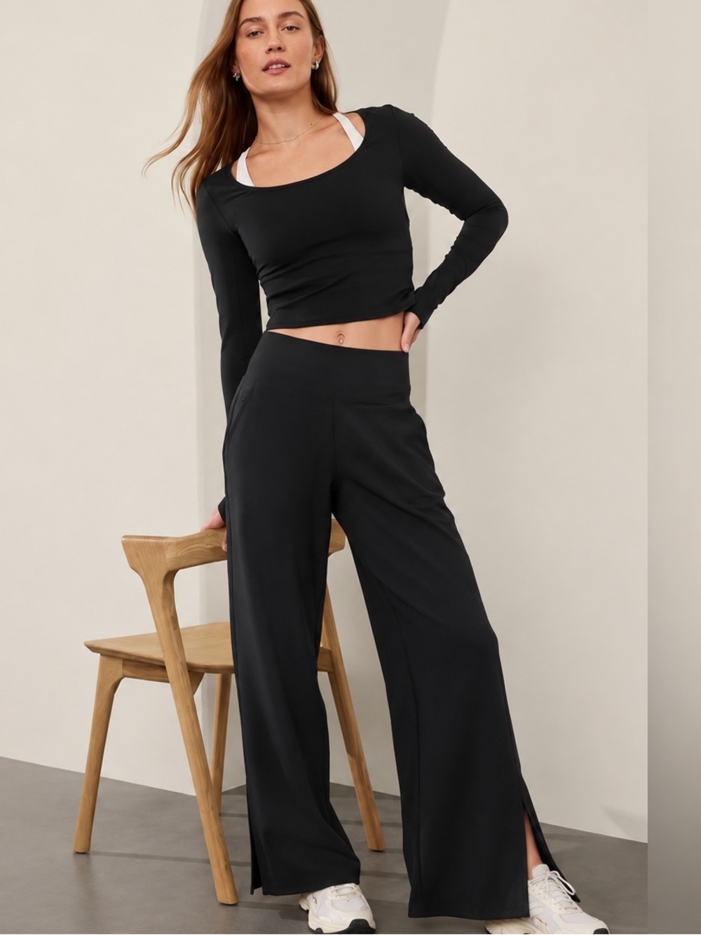 Athleta Venice Flare Pant Side Slit Size XS Black - Picture 2 of 15